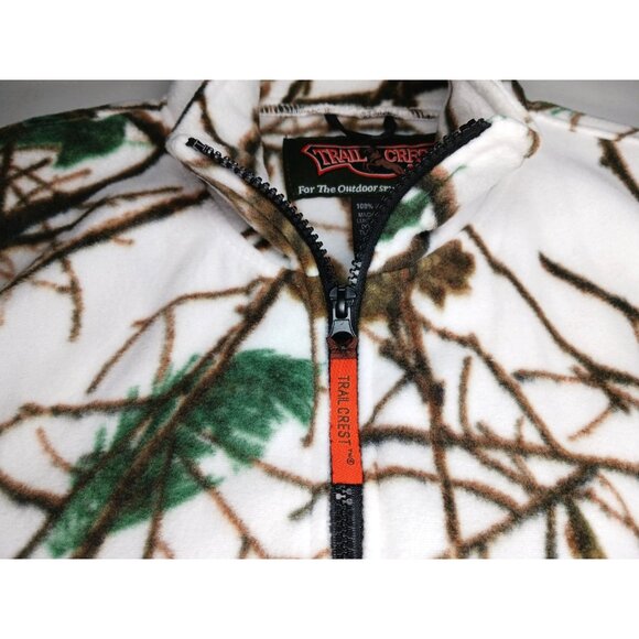 TRAIL CREST Womens M White Camo Fleece Full Zip Vest Hunting Hiking - Picture 10 of 14
